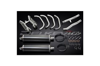 Komplette Abgasanlage für Suzuki Gsx1400 01–04 4–2, 450 mm Carbon-Oval-Bsau-Schalldämpfer