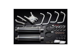 Sistema di scarico completo per Yamaha Xjr1300 1998-06 4-2 450mm Carbon Ovale Silenziatori