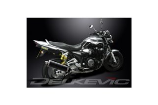 Sistema di scarico completo per Yamaha Xjr1300 1998-06 4-2 450mm Carbon Ovale Silenziatori