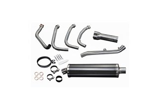 Sistema di scarico completo silenziatori ovali in carbonio da 450 mm yamaha fj1200 1986 1987