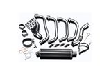 Sistema di scarico completo silenziatore ovale in carbonio da 450 mm honda vfr800 x crossrunner 2011 2014