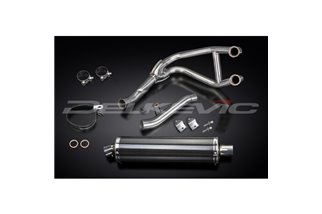 Sistema di scarico completo per Kawasaki Gpz500S 2-1 450mm Carbon Ovale Bsau Silenziatore