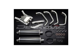 Sistema di scarico completo per Yamaha Fj1200 1Tx 1986-87 450mm Carbon Ovale Silenziatori