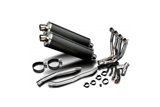 Full exhaust system carbon fiber silencers 450mm bsau kawasaki zzr1400 2008 2011