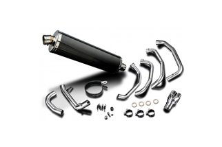 Complete exhaust system bsau oval carbon 450mm kawasaki zzr1400 2006 2007