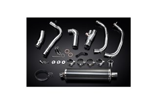 Komplette Abgasanlage für Kawasaki Versys-X 300 17-21 2-1 Carbon-Rundschalldämpfer 200 mm