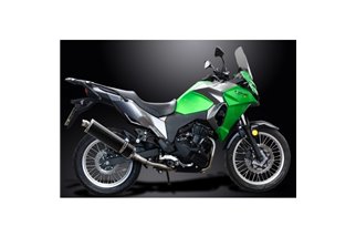 Komplette Abgasanlage für Kawasaki Versys-X 300 17-21 2-1 Carbon-Rundschalldämpfer 200 mm