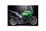 Komplette Abgasanlage für Kawasaki Versys-X 300 17-21 2-1 Carbon-Rundschalldämpfer 200 mm