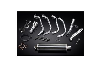 Sistema di scarico completo per Kawasaki Versys 1000 10-14 Full 4-1 450mm Carbon Ovale Bsau Silenziatore