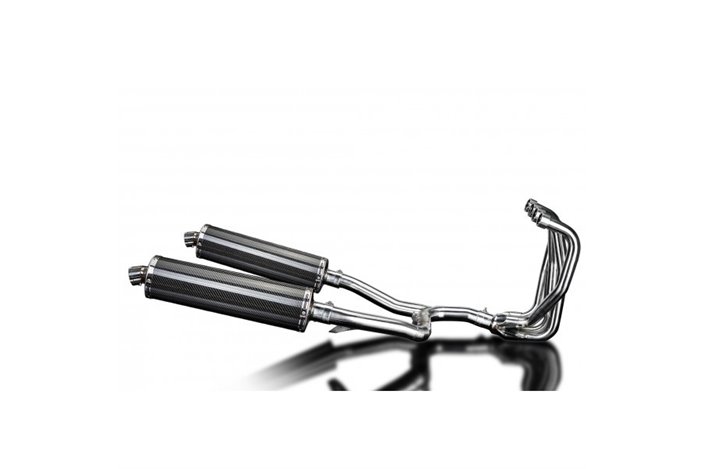 Complete exhaust system for Kawasaki Zzr1100 Gpz1100S 4-2 Silencers 450mm Carbon Oval Bsau