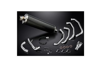 Système d'échappement complet pour Kawasaki Zzr1100 1990-2001 4-1 450 mm silencieux Bsau ovales en carbone