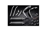 Sistema di scarico completo per Suzuki Gsx1300R Hayabusa 99-07 Decat 4-2 450mm Carbon Ovale Bsau