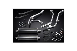 Sistema di scarico completo per Suzuki Sv650 98-02 2-2 450mm Carbon Ovale Bsau Silenziatori