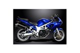 Komplette Abgasanlage für Suzuki Sv650 98–02 2–2 450 mm Carbon Oval Bsau Schalldämpfer