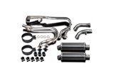 Complete exhaust system 350 mm oval carbon bsau silencers yamaha v-max 1200 1984 2007