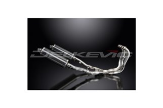 Sistema di scarico completo silenziatori di bsau ovale in carbonio da 350 mm kawasaki gpz500s 1987 2007