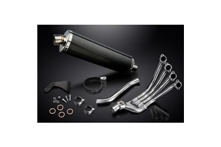 Komplette Abgasanlage für Honda Cb650R Cb650R 2019–2021 4–1, ovaler 450-mm-Karbonfaser-Schalldämpfer