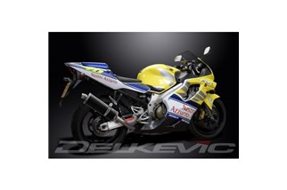 Sistema di scarico completo per Honda Cbr600Fs Sport 2001-03 4-1 350mm Ovale Carbon Silenziatore