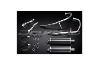 Complete Exhaust System for Kawasaki Gpz500S 2-2 350mm Carbon Oval Bsau Mufflers