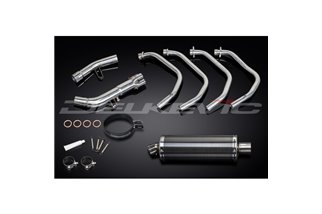 Sistema di scarico completo per Suzuki Gsf1250 Bandit 07-16 Silenziatore ovale in carbonio da 350 mm