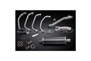 Sistema di scarico completo per Suzuki Gsf1200 Bandit 95-07 350mm Carbon Ovale Bsau Silenziatore