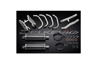 Komplette Abgasanlage für Suzuki Gsx1400 01–04 4–2, 350 mm Carbon-Oval-Bsau-Schalldämpfer