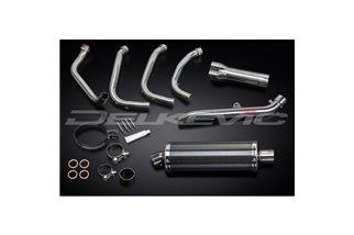 Sistema di scarico completo per Honda Cb1100Sf X11 1999-02 Full 4-1 350mm Carbon Ovale Bsau Silenziatore