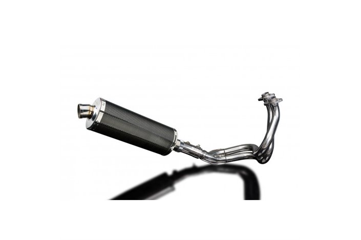 Full Exhaust System for Kawasaki Er6N Er6F 2006-11 350mm Oval Carbon Muffler