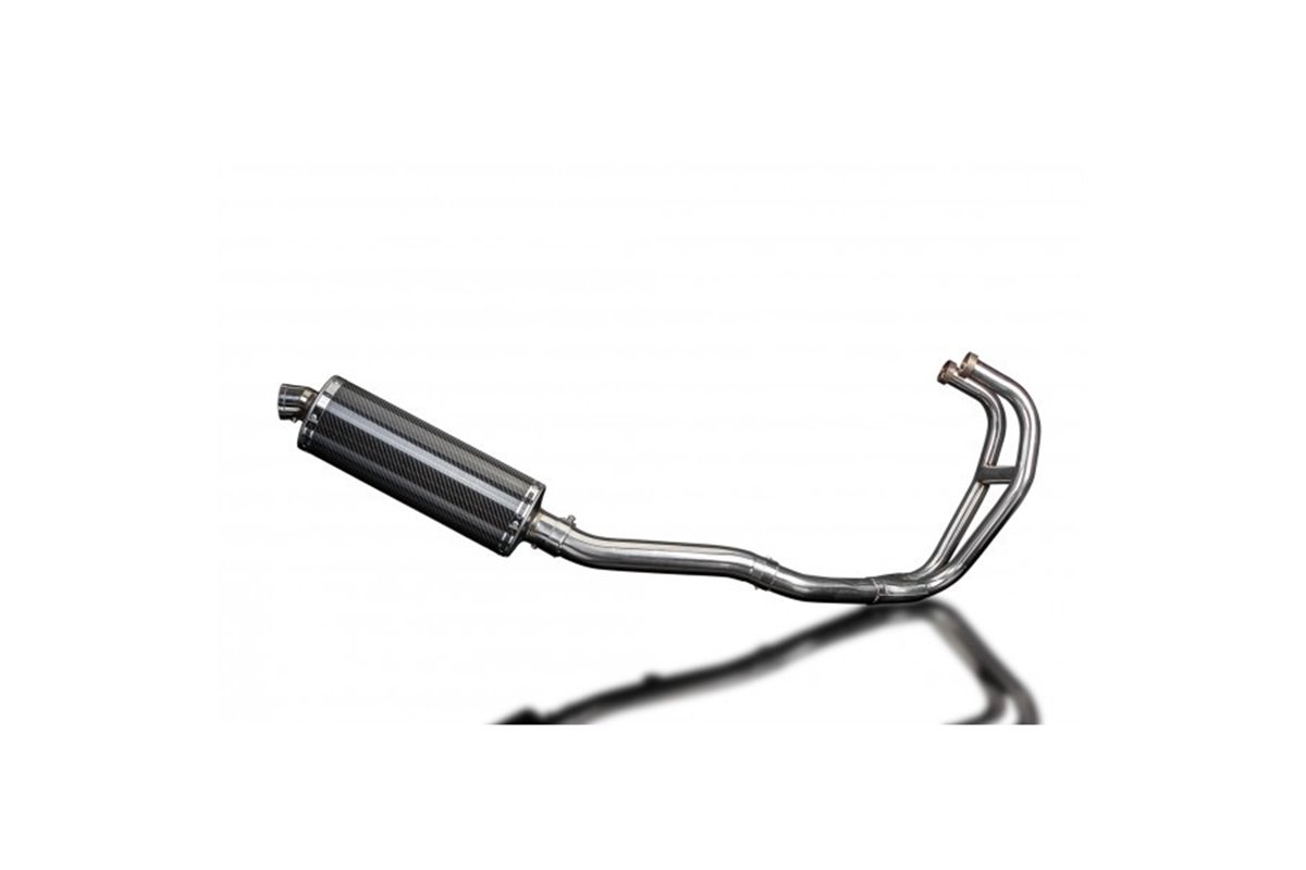 Système d'échappement complet pour silencieux Kawasaki Gpz500S 2-1 350 mm ovale en carbone Bsau