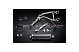 Sistema di scarico completo per Kawasaki Gpz500S 2-1 350mm Carbon Ovale Bsau Silenziatore