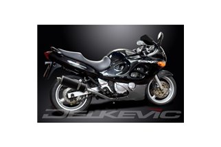 Komplette Abgasanlage für Suzuki Gsx750F Sports 98–06, 350 mm ovaler Carbon-Schalldämpfer