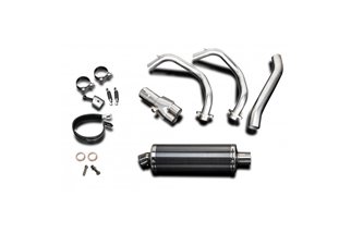 Komplette Auspuffanlage für Yamaha Mt07 2014–2021 2–1 350 mm ovaler Carbon-Schalldämpfer