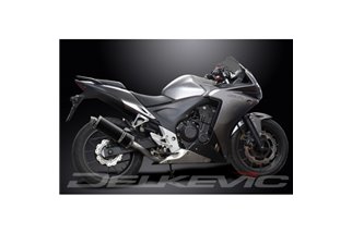 Komplette Abgasanlage für Honda Cbr500R Cb500F Cb500X 13-15 350 mm Carbon Oval Bsau Schalldämpfer