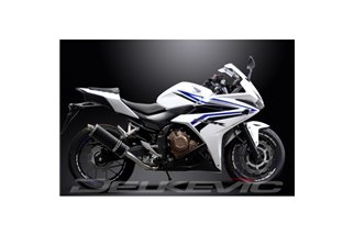 Komplette Abgasanlage für Honda Cbr500R Cb500F Cb500X 13-15 350 mm Carbon Oval Bsau Schalldämpfer