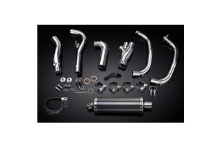 Sistema di scarico completo per Kawasaki Ninja 300 2013-19 2-1 350mm Carbon Ovale Bsau Silenziatore