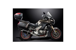 Komplette Abgasanlage für Kawasaki Versys 1000 10–14, kompletter 4–1 350 mm Carbon-Oval-Bsau-Schalldämpfer