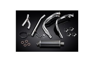 Sistema di scarico completo per Suzuki Gsx1300R Hayabusa 99-07 Decat Full 4-1 350mm Carbon Ovale Bsau