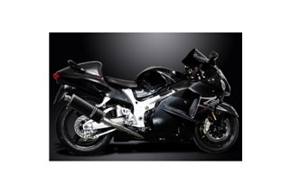 Système d'échappement complet pour Suzuki Gsx1300R Hayabusa 99-07 Decat Full 4-1 350 mm ovale en carbone Bsau