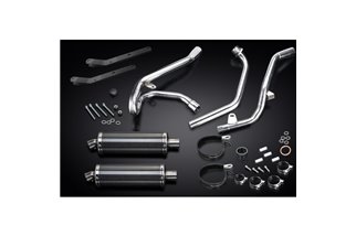 Sistema di scarico completo per Suzuki Sv650 98-02 2-2 350mm Carbon Ovale Bsau Silenziatori