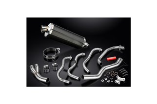 Système Complet D'Échappement pour Kawasaki Zzr600 D/E Zzr400 K/N 90-09 4-1 350Mm Ovale Carbon Silencieux