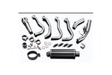 Complete exhaust system BSAU oval carbon silencers 350mm kawasaki zzr1400 2008 2011