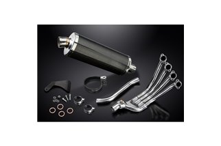 Komplette Abgasanlage für Honda Cb650R Cb650R 2019–2021 4–1, ovaler 350-mm-Karbonfaser-Schalldämpfer