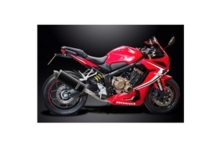 Komplette Abgasanlage für Honda Cb650R Cb650R 2019–2021 4–1, ovaler 350-mm-Karbonfaser-Schalldämpfer