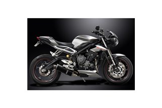 Komplette Abgasanlage für Triumph Street Triple 765Rs 2017-20 450mm Oval Carbon