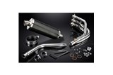 Sistema di scarico completo per Daytona 675 675R 09-12 Silenziatore ovale in fibra di carbonio da 350 mm 3-1 completo