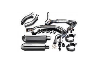 Complete exhaust system stainless steel silencers 320mm tri bsau yamaha xjr1200 1995 1998