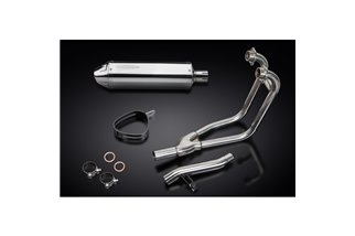 Komplette Abgasanlage für Suzuki Gs500 E/F 1989–2009 2–1, 320 mm Edelstahl-Tri-Schalldämpfer