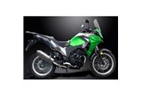 Komplette Abgasanlage für Kawasaki Versys-X 300 17-21 2-1 Carbon-Rundschalldämpfer 200 mm