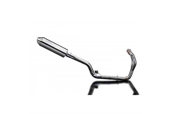 Komplette Abgasanlage für Triumph Tiger 800 2010–19, Schalldämpfer 320 mm, Tri-Edelstahl