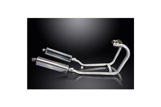 Sistema di scarico completo per 1200 Thruxton R/Rs 16-22 Tri-Ovale 420mm R/H Stainless Silenziatore 2-2